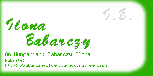 ilona babarczy business card